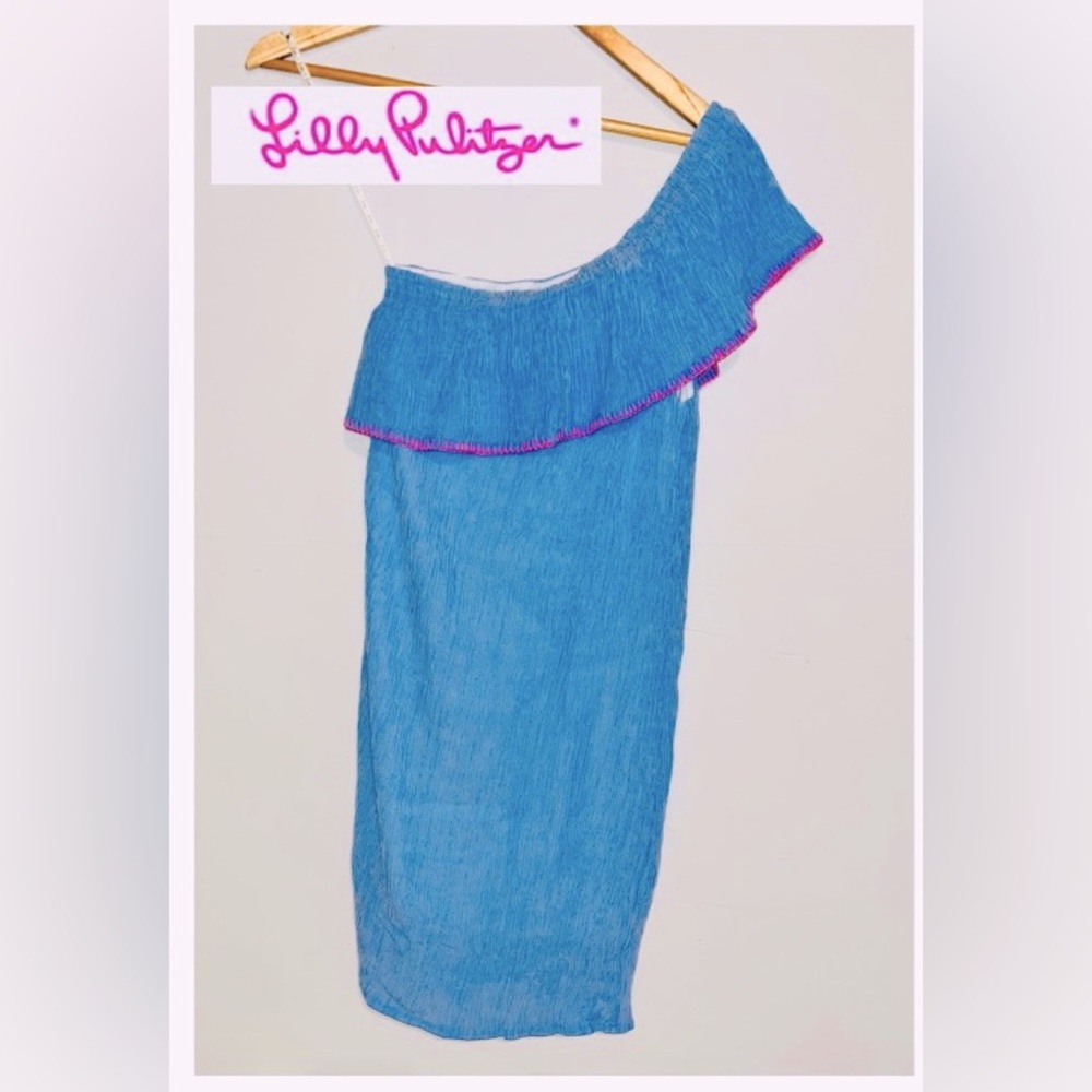 LILLY PULITZER Emmeline One Shoulder Ruffle Dress - Picture 2 of 11